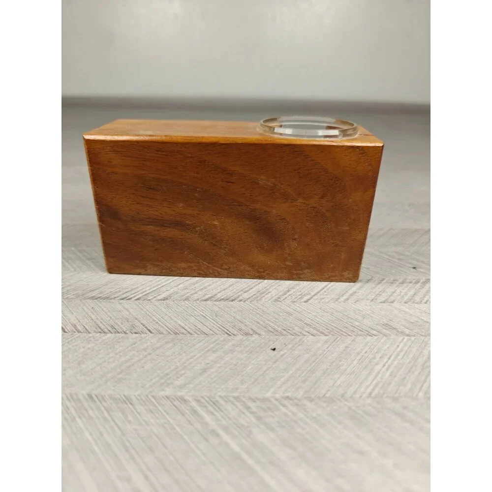 Vintage Executive Jigger Shot Glass Wooden Stand Novelty Funny Desk Pen Holder
